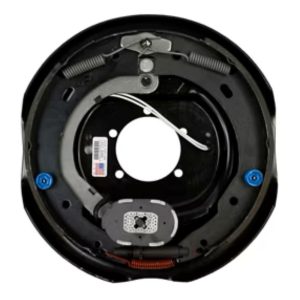 Dexter 23-105 6,000 lbs Per Pair Capacity (3,000 lbs Each) 12" x 2" Manual Adjust Electric Drum Trailer Brake, Left Side, 5-Bolt Mount, Black Painted Finish