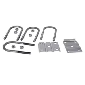 Trailer Parts Pro APUBR-9 U-Bolt Kit, 5.2K - 7K for 3" Round Axle Tube, 9/16"-18 Rod Diameter, 7 1/4" Long, Plain Finish