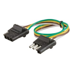 CURT 58380 4-Way Flat Connector Plug & Socket with 12" Wires