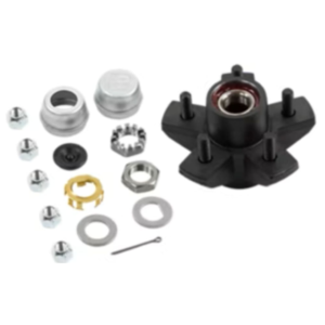 Dexter K08-248-1G Complete Pre-Greased Idler Hub Assembly, #84 Spindle, E-Z Lube or Grease Lube, 3,500 Lb Capacity Per Pair, 5 on 4.5" Bolt Pattern, 1/2" Studs, , Pregreased