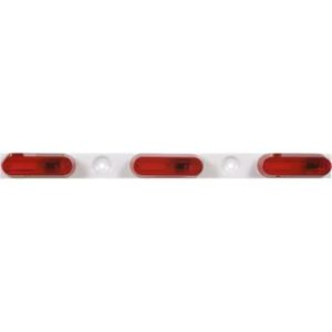 Optronics MC77RB Incandescent Red Identification Bar, White Steel Base, Surface Mount