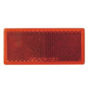 Optronics RE10RB 3.19" Wide Red Rectangular Reflector Surface Mount Adhesive Backed